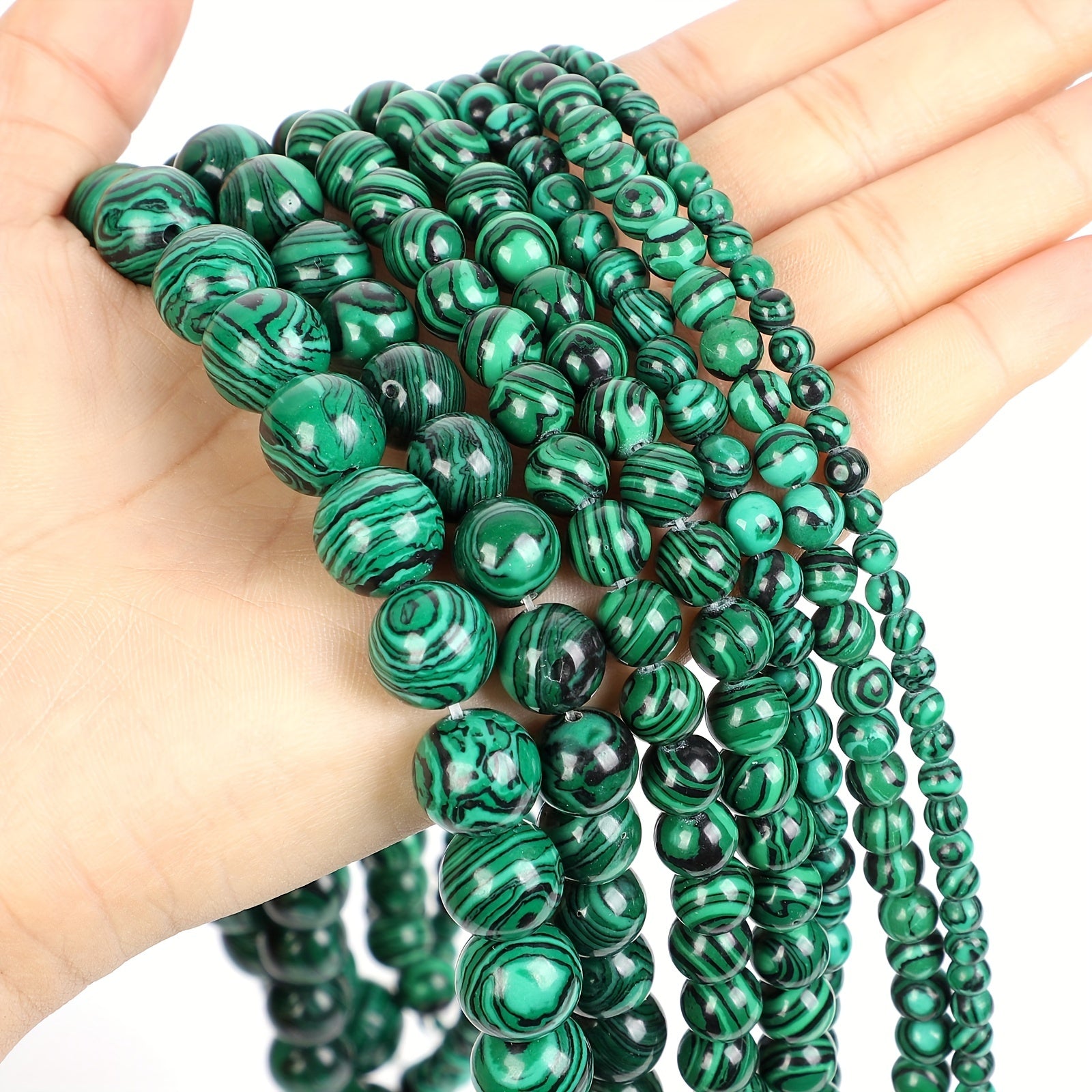 Malachite Stone Beads for DIY Jewelry Making 4-12 MM