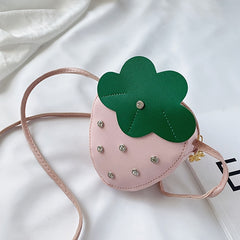 Strawberry Zipper Shoulder Bag Messenger Bag Coin Purse Wallet Chain Crossbody B