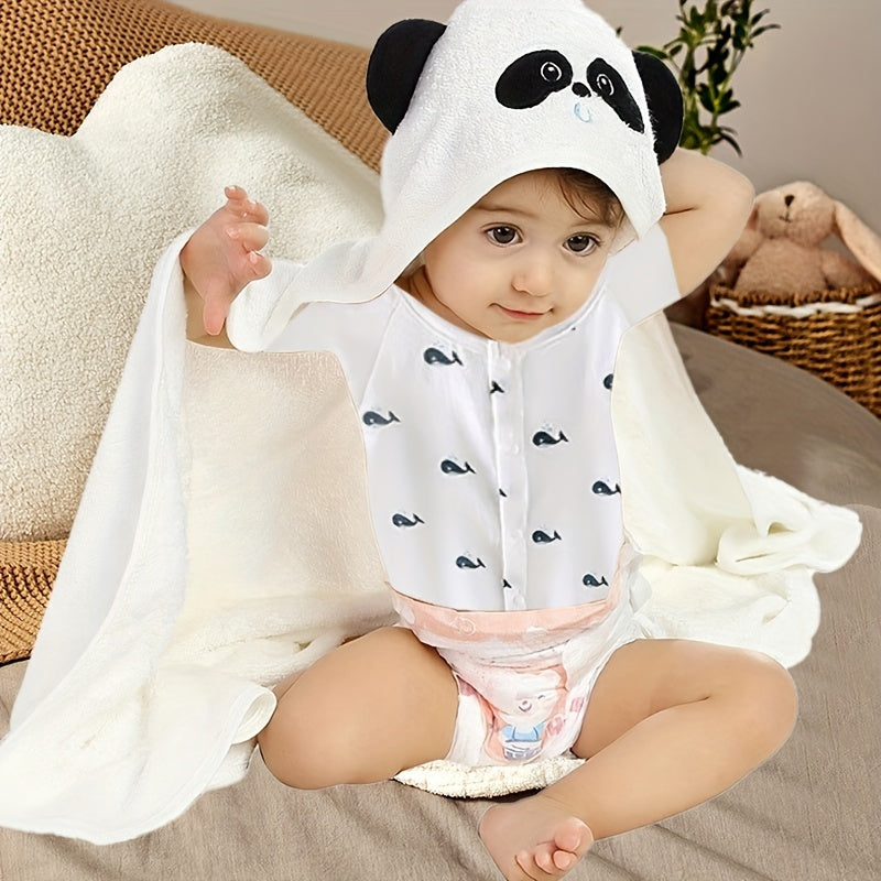 Hooded Baby Towels Soft Coral Fleece Bath Towel With Bear Ears
