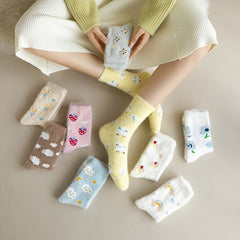 Cartoon Plush Socks Mid Tube Women's Stockings