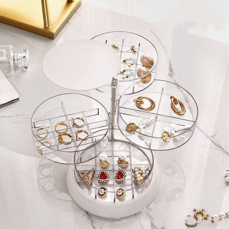 Rotatable 5-Layer Jewelry Organizer Box with Lid