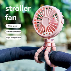 Portable Mini Stroller Fan USB Charging Octopus Fan