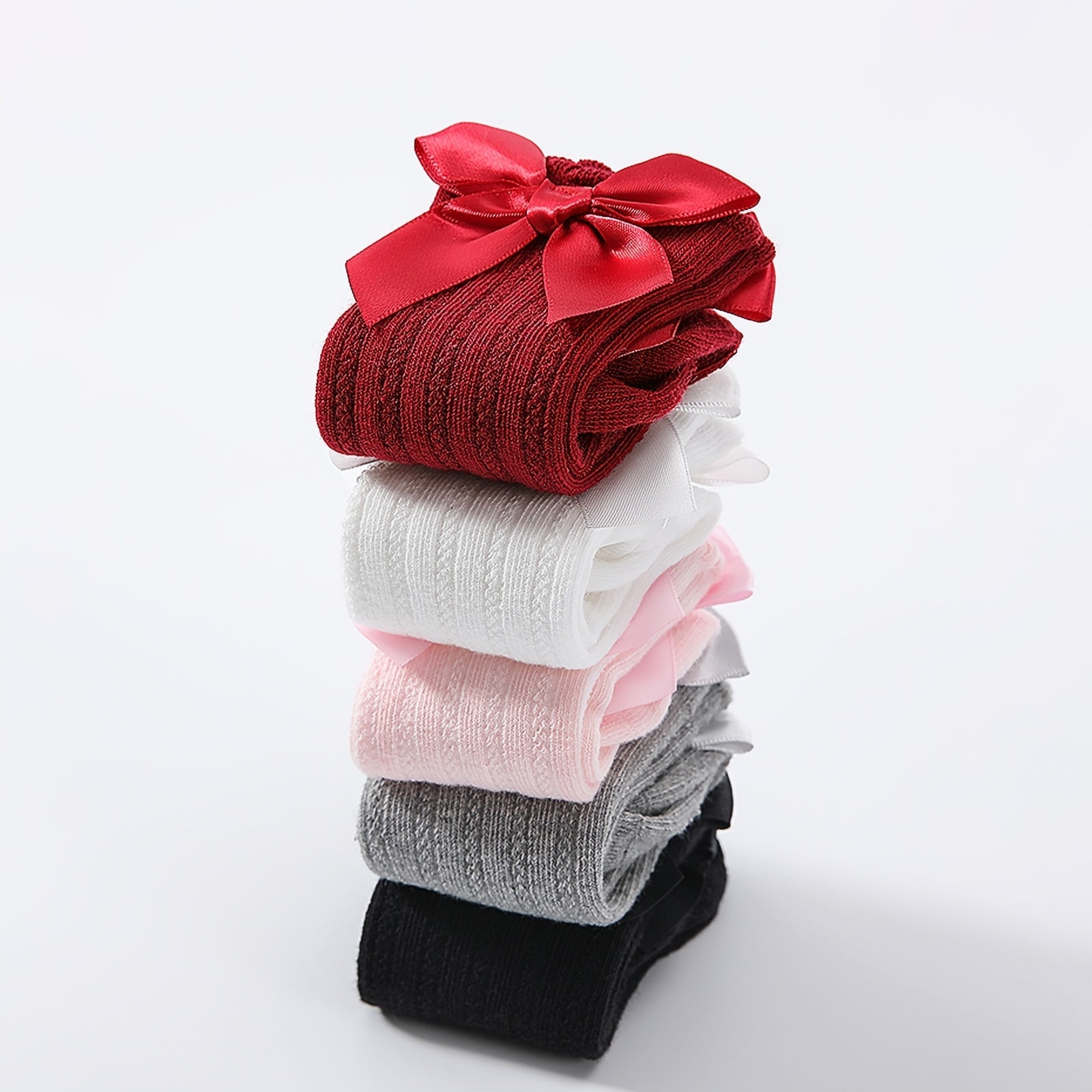 Baby Girls Knee High Socks Bow Ruffled Stockings Newborn Infant Toddlers