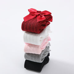 Baby Girls Knee High Socks Bow Ruffled Stockings Newborn Infant Toddlers