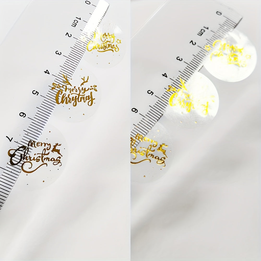 500pcs Small 2 1 Inch Transparent Christmas Sticker Label 3 Designs