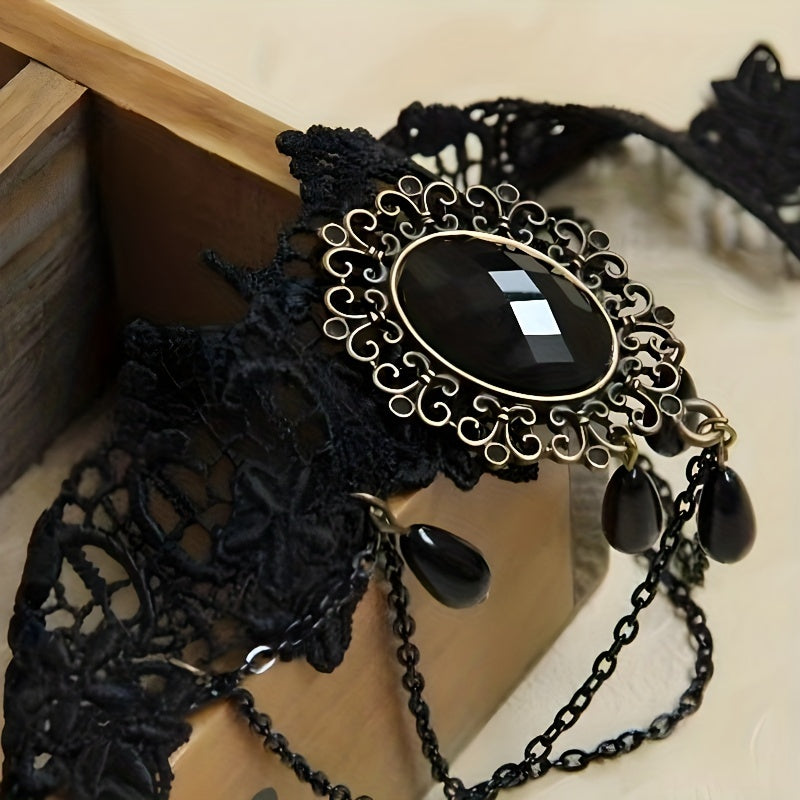 Halloween Vintage Gothic Punk Style Lace Necklace Punk Jewelry