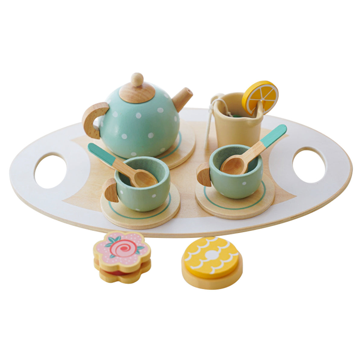 Wooden Tea Set Pretend Play for Toddlers