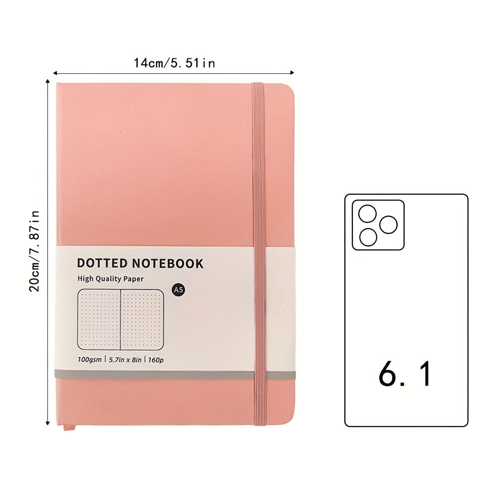Macaron A5 Hardcover Dotted Line Notebook - Cyan Green