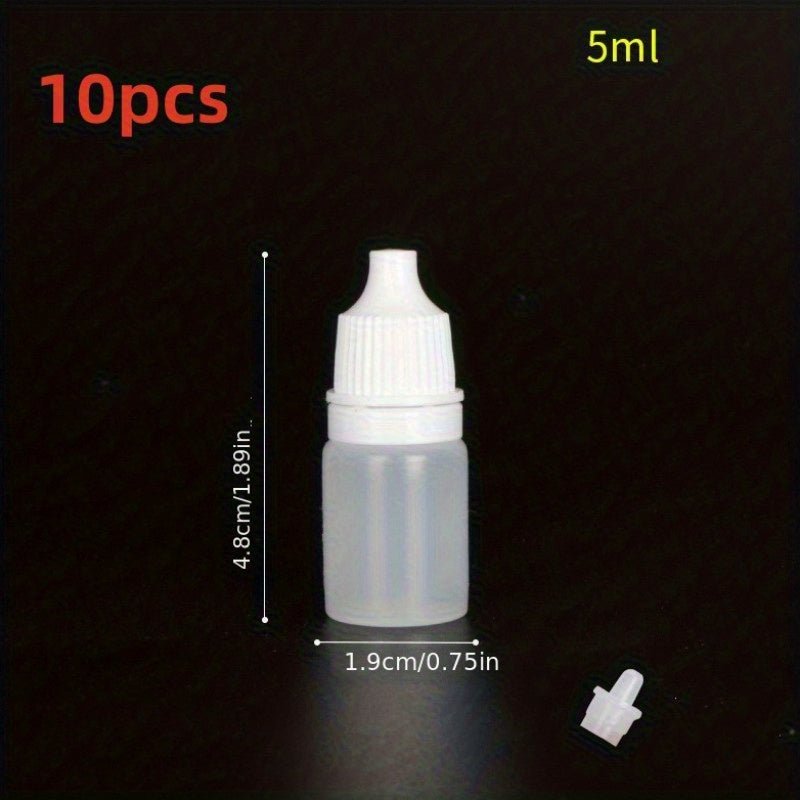 10pcs Plastic Squeezable Dropper Bottles 5ml-20ml Eye Liquid Refillable Bottles