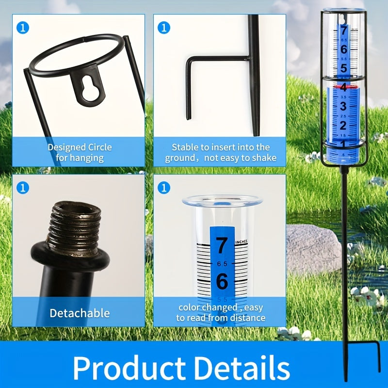 Rain Gauge Stake For Outdoor Garden Lawn Patio 17