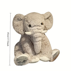 Ultra Soft Grey Elephant Plush Toy with Tusks