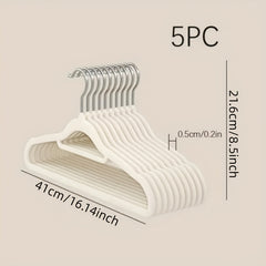 5pcs Translucent Velvet Non-slip Hangers Clothes Storage