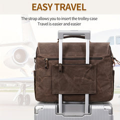 Waterproof Leather Laptop Briefcase Large Crossbody Bag