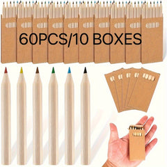 60pcs Boxed Mini Colored Pencils - 6 Different Colors