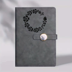 Red Green Faux Leather A5 Notebook Set Floral Pattern