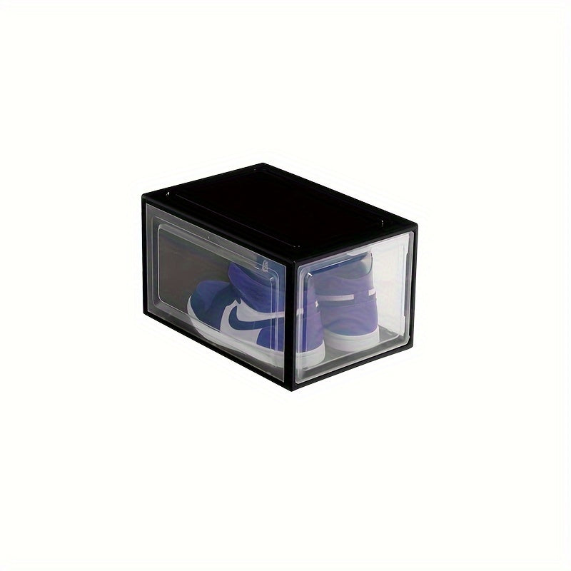 Plastic Shoe Rack Box With Door Shoe Storage Box Dust-proof Stackable Shoe Cabin