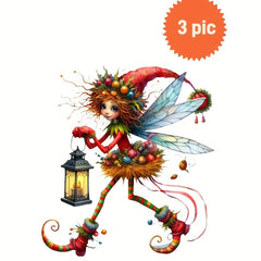 Christmas Heat Transfer Prints Set - Reindeer, Trees, Fairy Lights