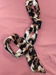  Colorblock Leopard Print Short Sleeve Bow Knot Dress
