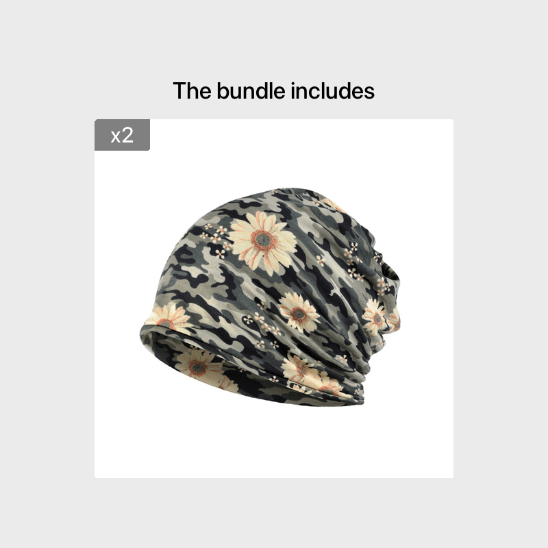Flower Pattern Pullover Hat Winter Caps Casual Beanie Hip Hop Knitted Hat
