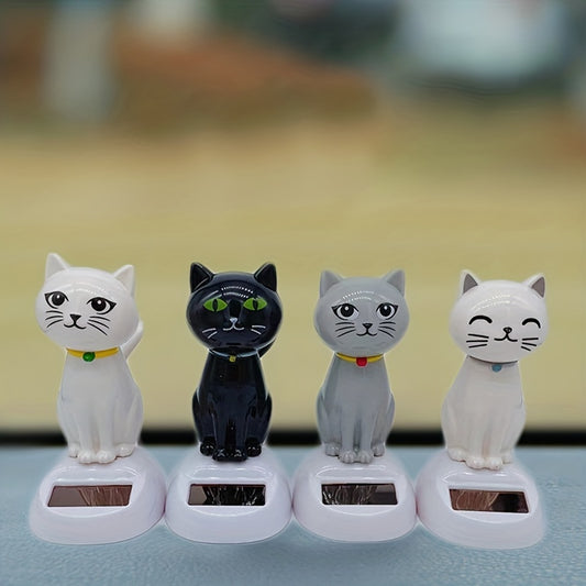 Car Decoration Solar Shaking Head Doll Cat Shape Gift Interior Accessories