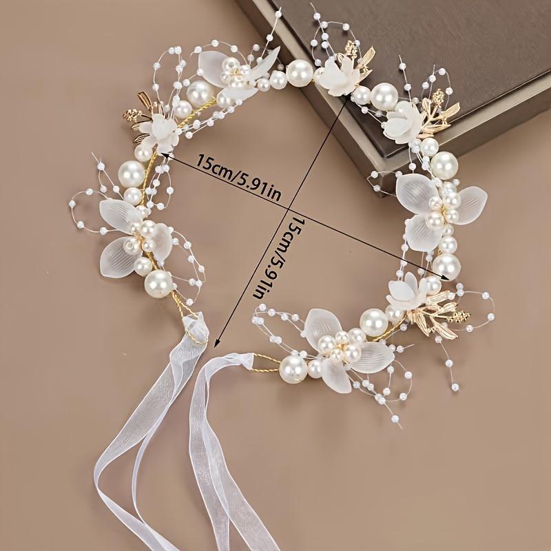 Golden Leaves Bridal Headband with Pearls