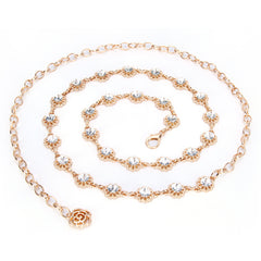 Women's Rhinestone Body Chain Belt Dress Skirt Accessory