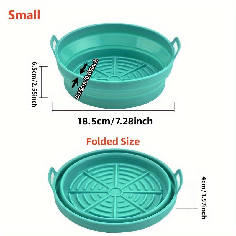 Reusable Air Fryer Silicone Pad Collapsible Nonstick, Easy to Clean