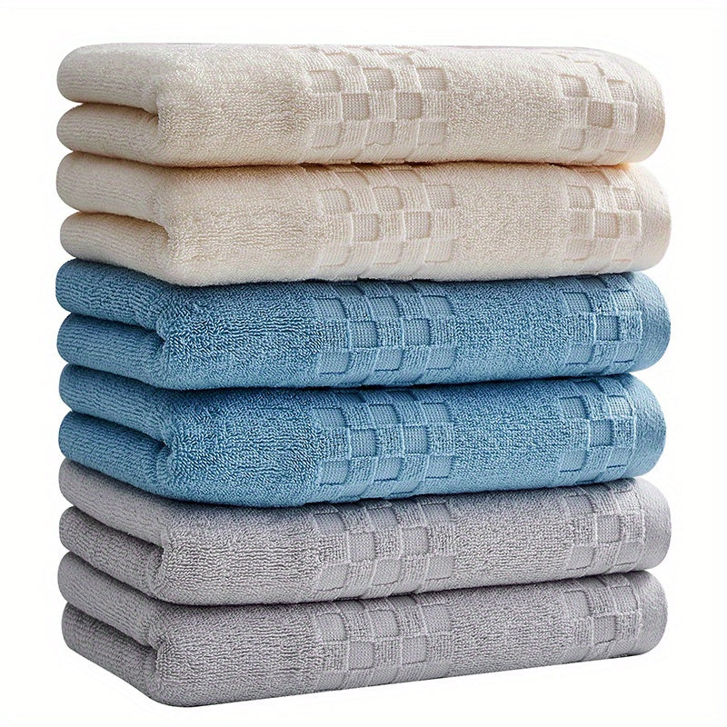 6pcs Fluffy Cotton Face Towel Absorbent Soft Bath Towel