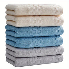 6pcs Fluffy Cotton Face Towel Absorbent Soft Bath Towel
