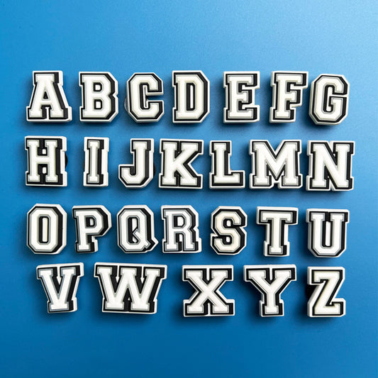 26pc Letters Style Shoe Charms For Clogs Wristband Bracelet Party