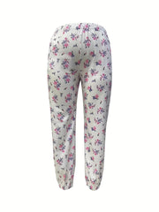 Women's Plus Ditsy Floral Print High Rise Jogger Trousers