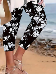  Allover Print Stretch Biker Pants