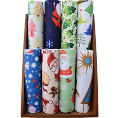 8pcs Christmas Print Non Woven Felt Fabric for Sewing Crafts 19cmx28cm