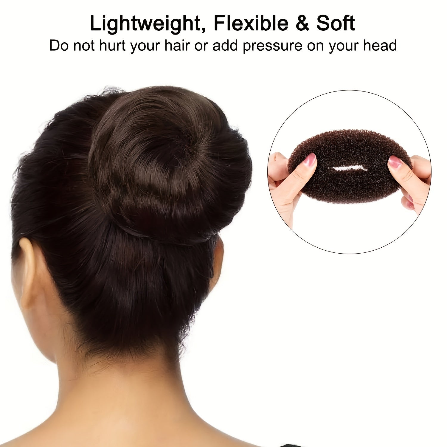 2pcs Hypoallergenic Hair Bun Maker Easy to Use for Updos & Buns