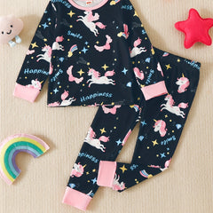 Girls Unicorn Pajamas Set, Perfect for Autumn & Spring