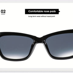 Ombre Lens Sunglasses Vintage Cat Eye Wrap Around Eyewear UV Blocking