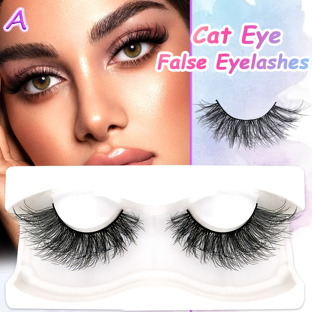 22mm Fluffy Volume Cat Eye Faux Mink Eyelashes