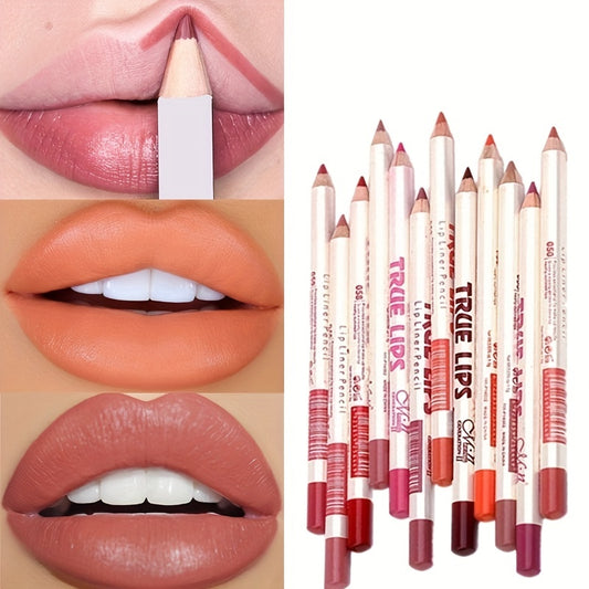 6pcs Waterproof Lip Liner Pencil Red Matte Finish Lipstick Pen