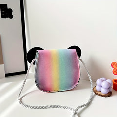 Girls Casual Colorful Bow Mouse Shaped Bag PU Shoulder Bag