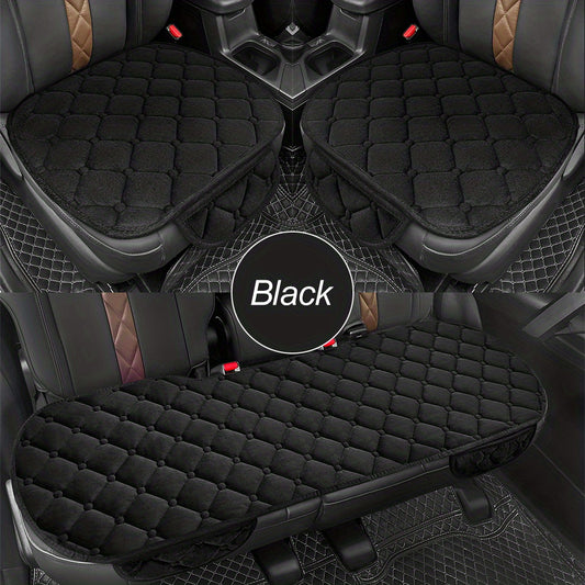 3pcs Universal Car Seat Cover Plush Breathable Warm Cushion