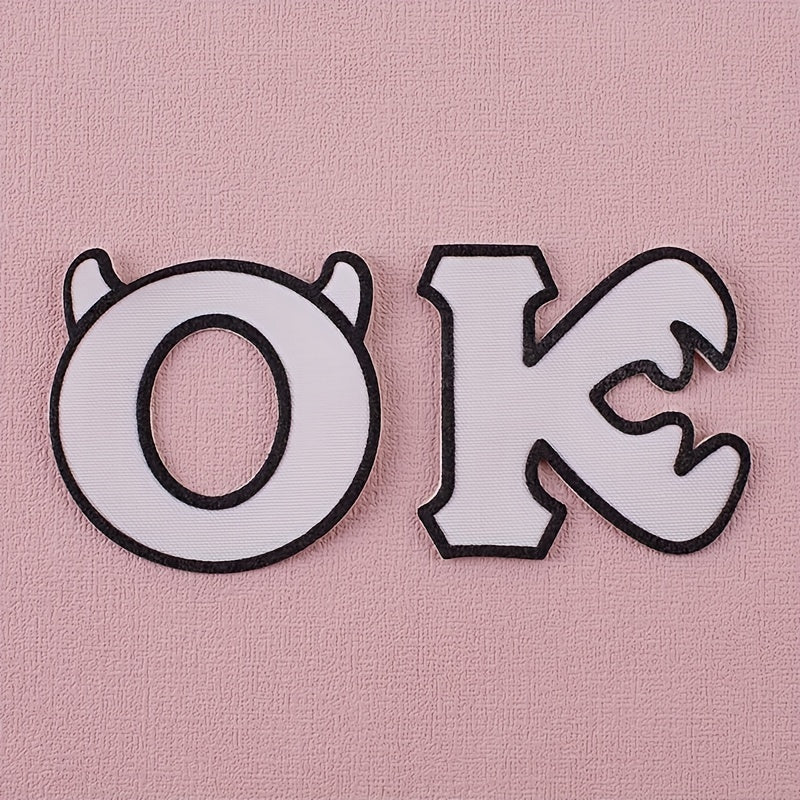 6PCS 3D Printing Letter Style Cloth Stickers - Creative Decorative Sewable Irona