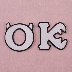 6PCS 3D Printing Letter Style Cloth Stickers - Creative Decorative Sewable Irona