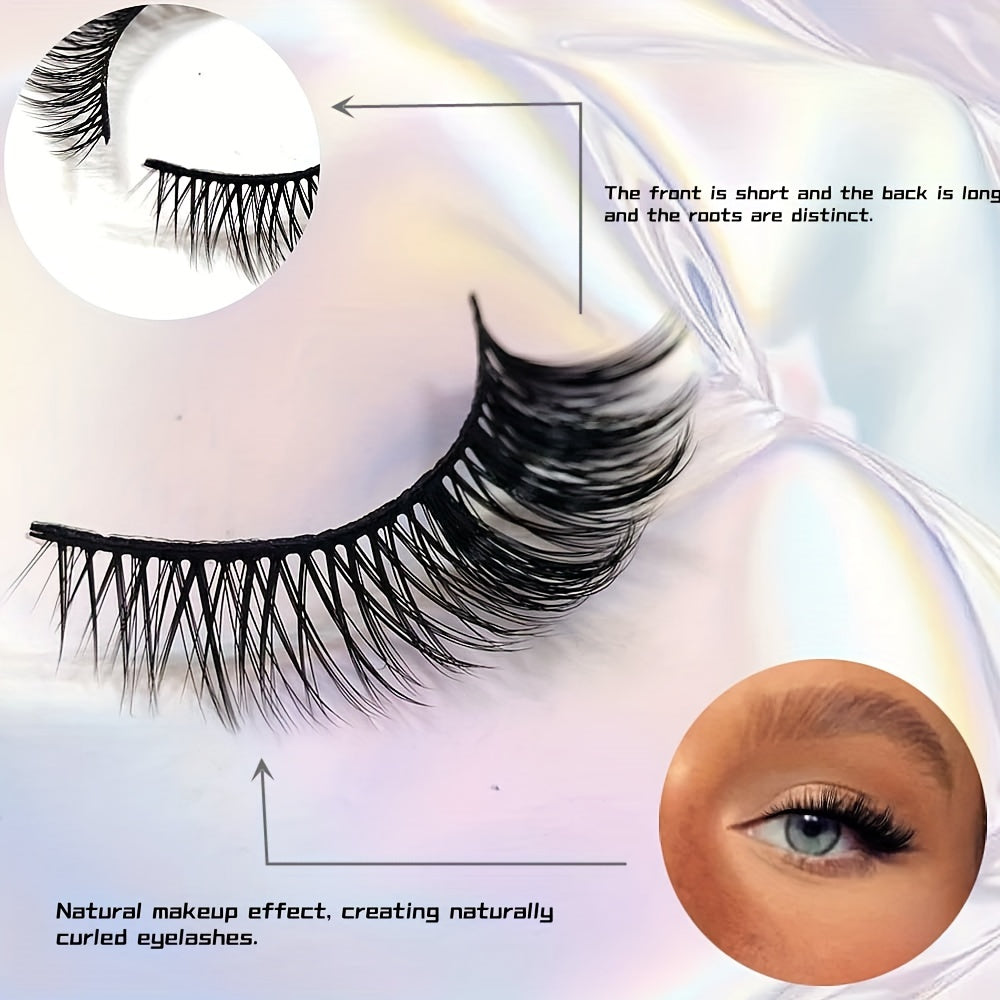 5 Pairs Short Cross Cat Eye Faux Mink False Eyelashes