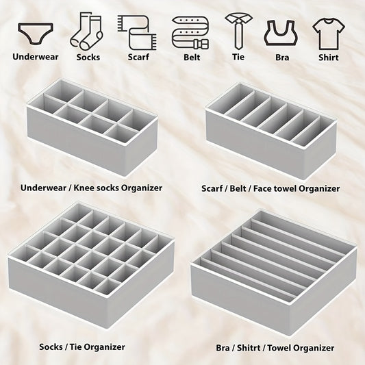 4pcs Closet Underwear Organizer Drawer Divider for Home & Outdoor Storage