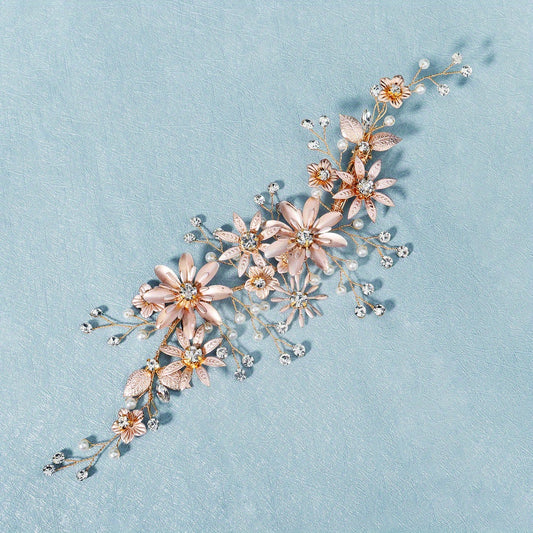 Wedding Head Flower Hair Clip Crystal Wedding Headdress