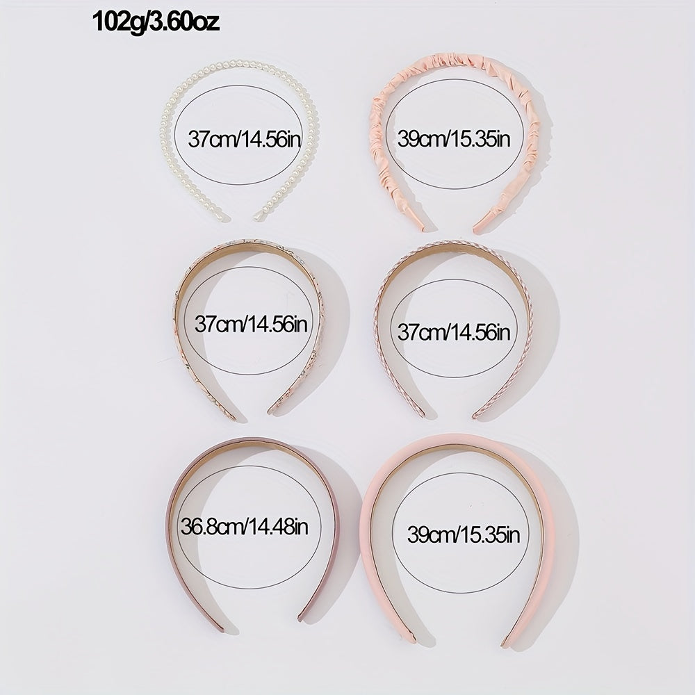 6pcs Floral Printed Headband Set for Women Girls