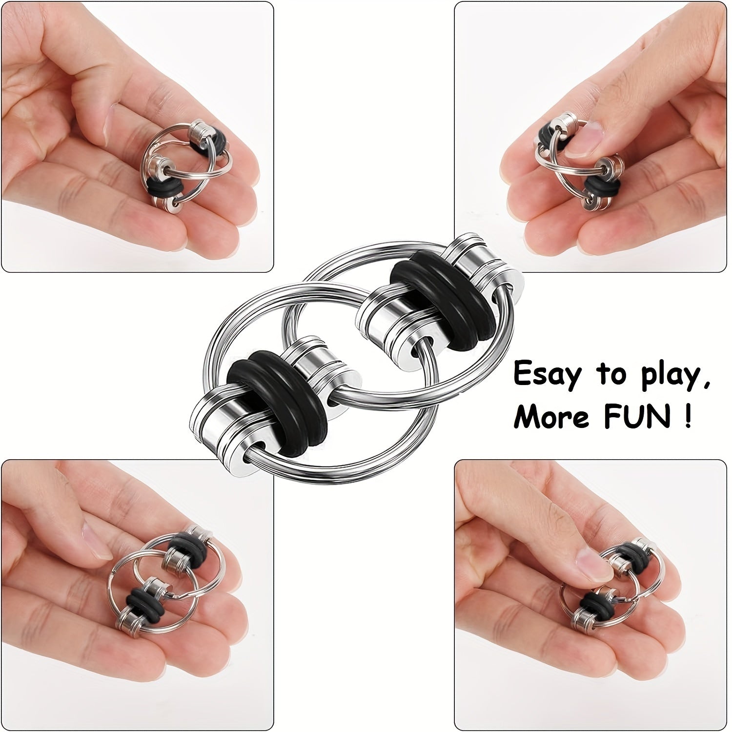 8pcs Sensory Finger Toys Set - Spinner, Rings, Chain, Marble