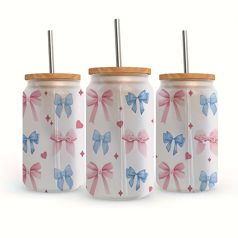 4pcs Bowknot UV DTF Cup Wrap Decals Waterproof Sticker
