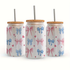 4pcs Bowknot UV DTF Cup Wrap Decals Waterproof Sticker