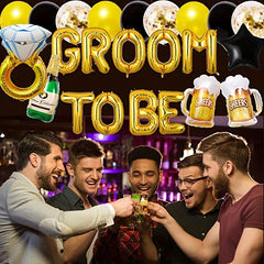 24pcs Men's Single Party Balloons Groom's Pre-wedding Decoration Set